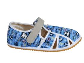 Barefoot papučky JONAP - HOME NEW papučky barefoot - modrý futbal