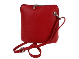 Kožená kabelka BORSE 18x17cm, červená