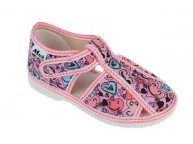 Detská obuv MANIK - EU-LZŠ-2S-F033-D- srdcia