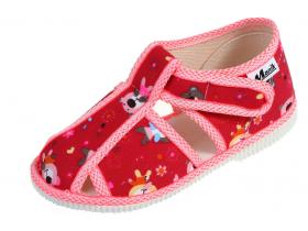 Papučky MANIK- EU-LZŠ-2S-F39 -D červená macko