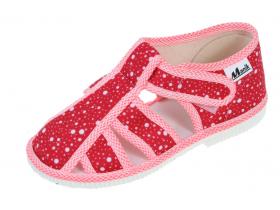 Papučky MANIK - EU-LPV-3S-F320-D červená bodky