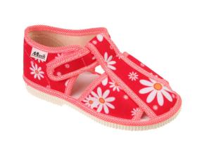 Papučky MANIK - EU-LZŠ-2S-F339 - D - kvety červená