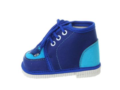 SBOTEX detská obuv domáca, šnúrky - autíčko modrá