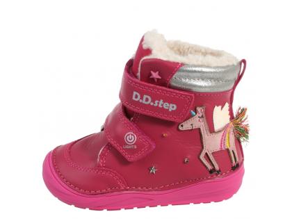 D.D.Step DVG021-W071-661 dark pink
vypínateľné blikačky na boku obuvi
detské čižmičky s ohybnou podrážkou