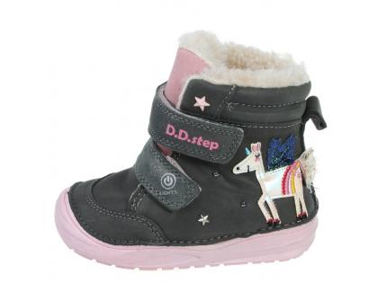 D.D.Step DVG021-W071-661B grey
vypínateľné blikačky na boku obuvi
detské čižmičky s ohybnou podrážkou