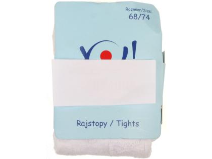 Pančuchy YO- RA06 (80%bav.) - 68/74 biele vzorované