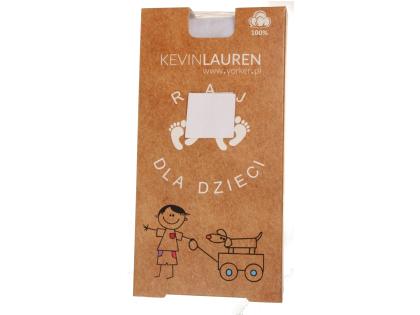 Pančuchy KevinLauren- (80%bavlna) - 92/98 biele vzor srdcia