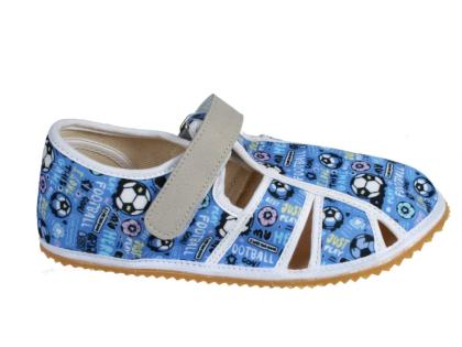 Barefoot papučky JONAP - HOME NEW papučky barefoot - modrý futbal
