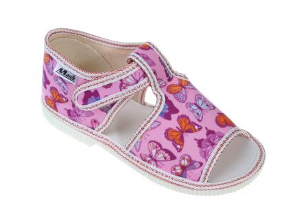 Detská obuv MANIK  - EU-LOŠ-1S-F001-D- ružová motýle