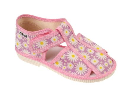 Papučky MANIK - EU-LZŠ-2S-F307 - D - biele kvety