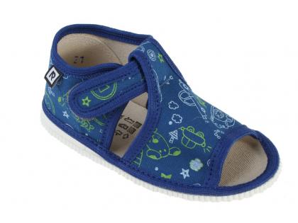 RAK papučky - detská domáca obuv  P 100014-3E/T3 - LOŠ modrý telefón
výrobca pod rovnakým označením používa dve farebnosti látky